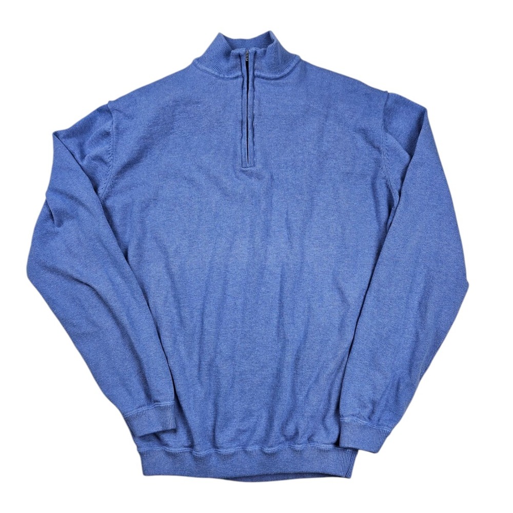 Johnnie-O Quarter Zip Performance Pullover Mens Medium Blue‎ Golf Merino Wool